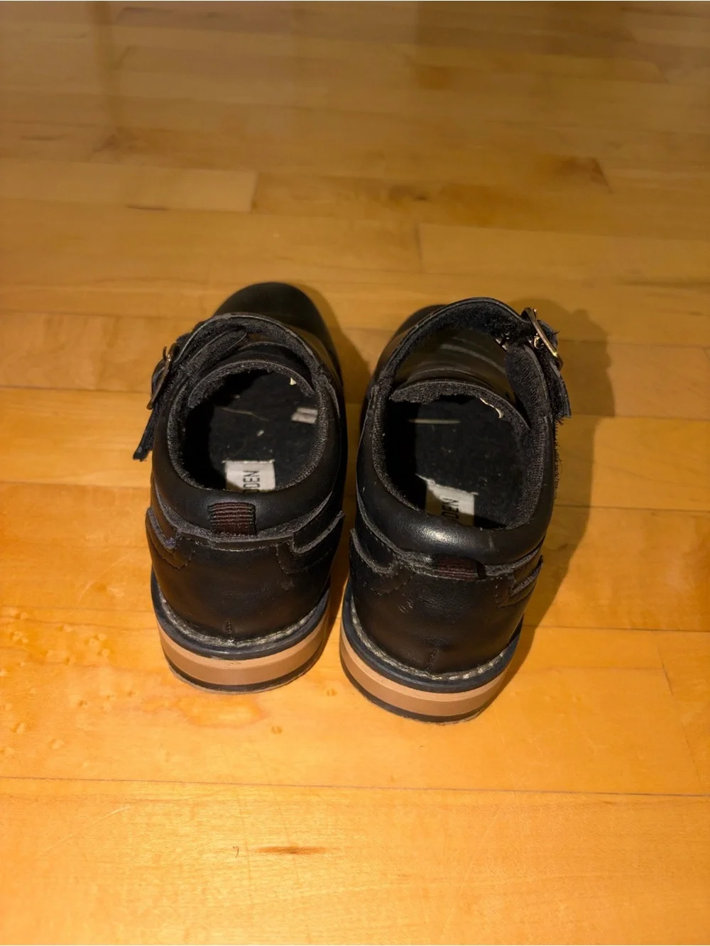 Steve Madden Little Kids Black Double Monk Strap Shoes